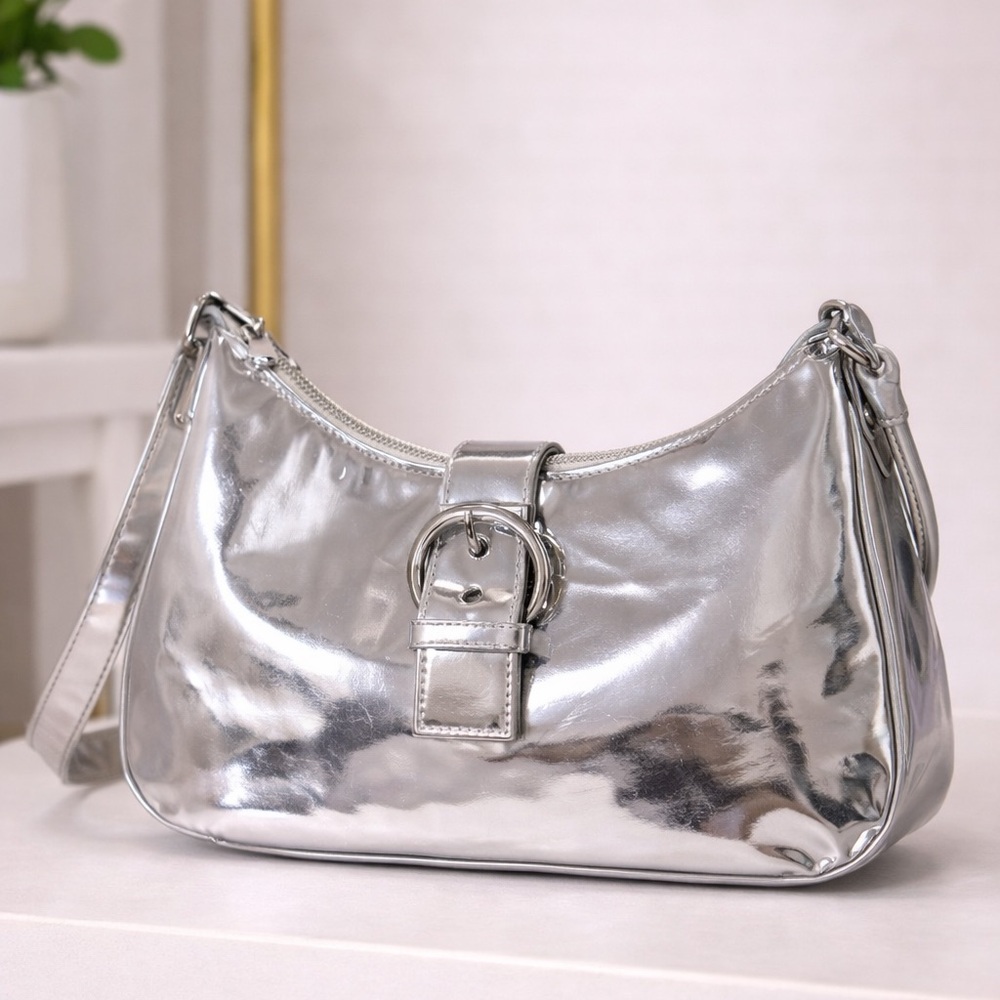 Silver Metallic Women's Bag